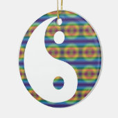 抽象的でカラフルな陰陽 セラミックオーナメント (左)
