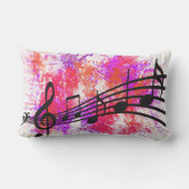 抽象的でカラフルな音楽ノート ランバークッション (裏面)