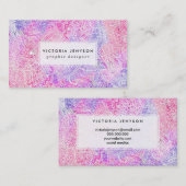 抽象的でガーリーな紫色のピンクのペイズリーのスケッチパターン 名刺 (正面/裏面)