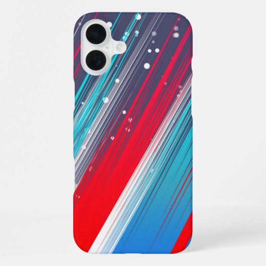 抽象的でクールな赤白青のブラシストローク iPhoneケース (裏面)