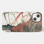 抽象的でグランジな背景、インク質。 5 iPhoneケース (裏面横)