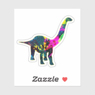抽象的でサイケデリックな恐竜のBrontosaurus シール