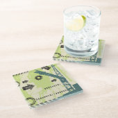 抽象的でハイテクな背景 ガラスコースター (アングル)