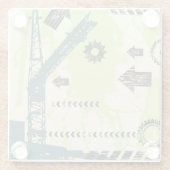 抽象的でハイテクな背景 ガラスコースター (裏面)