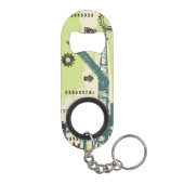 抽象的でハイテクな背景 キーホルダー栓抜き (裏面)