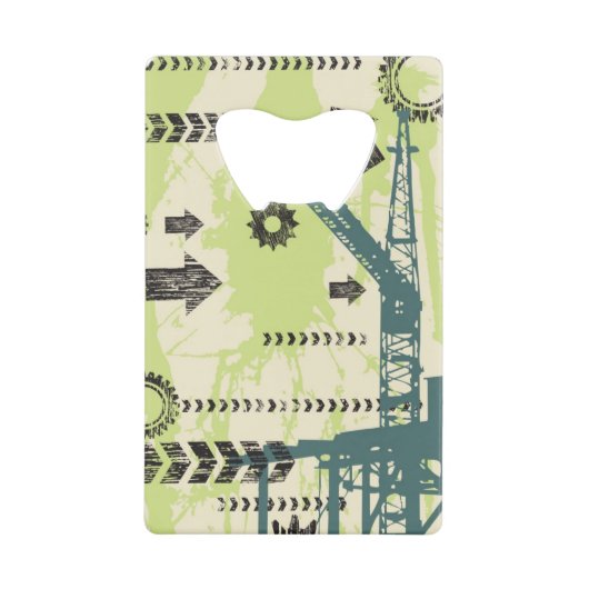 抽象的でハイテクな背景 クレジットカード栓抜き (正面)