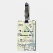 抽象的でハイテクな背景 ラゲッジタグ (裏面縦)