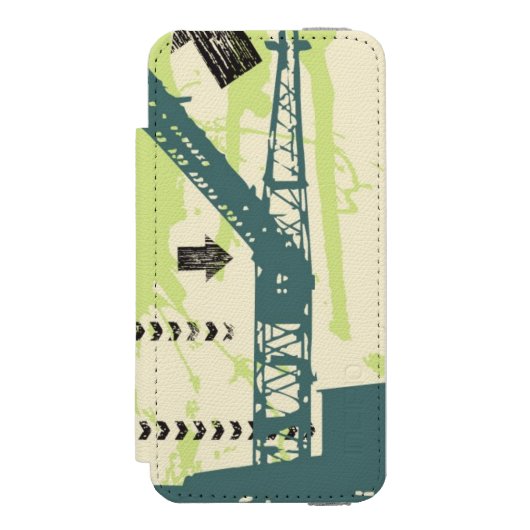 抽象的でハイテクな背景 INCIPIO iPhoneウォレットケース (フォリオ 正面)