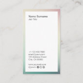 抽象的でミニマルな勾配の縦の名刺 名刺 (裏面)