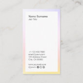 抽象的でミニマルな勾配の縦の名刺 名刺 (裏面)