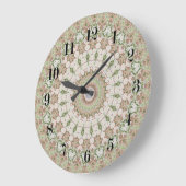 抽象的でモダンなモザイク目まぐるしいタイルパターン ラージ壁時計 (傾斜)