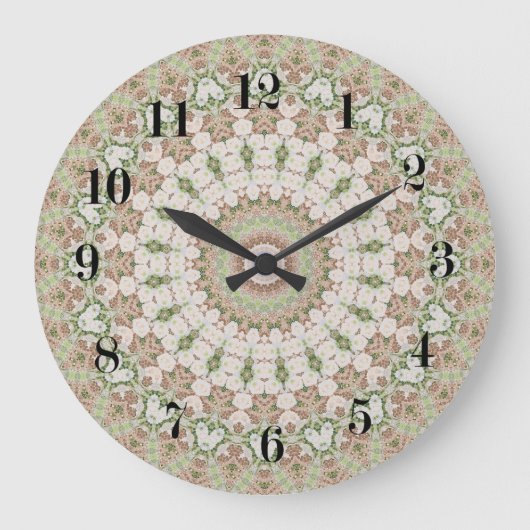 抽象的でモダンなモザイク目まぐるしいタイルパターン ラージ壁時計 (正面)