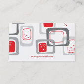 抽象的でモダンなレトロの赤いさくらんぼはプロフィールカードを平方します 名刺 (裏面)