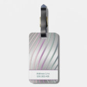 抽象的でモダンな勾配の動的ライン ラゲッジタグ (裏面縦)
