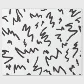 抽象的でモダンな白黒 ラッピングペーパー (フラット)