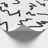 抽象的でモダンな白黒 ラッピングペーパー (角)