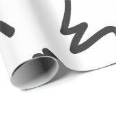 抽象的でモダンな白黒 ラッピングペーパー (ロールコーナー)