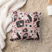 抽象的でモダンな目及び唇パターン クッション (ブランケット)