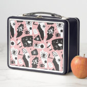 抽象的でモダンな目及び唇パターン メタルランチボックス (インサイチュ)