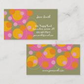 抽象的でモダンな芸術のレトロのおもしろいのピンクはプロフィールカードに点を打ちます 名刺 (正面/裏面)