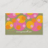 抽象的でモダンな芸術のレトロのおもしろいのピンクはプロフィールカードに点を打ちます 名刺 (裏面)