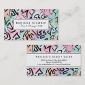 抽象的でモダンな落書きの水彩画ブラシストローク 名刺 (正面/裏面)