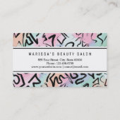 抽象的でモダンな落書きの水彩画ブラシストローク 名刺 (裏面)