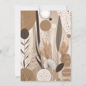 抽象的で中立的なボヘミアンスタイルのウェディング招待状 招待状 (裏面)