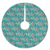 抽象的で写実的なサボテンのSucculentパターン ブラッシュドポリエステルツリースカート (正面)