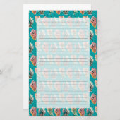 抽象的で写実的なサボテンのSucculentパターン 便箋 (正面/裏面)