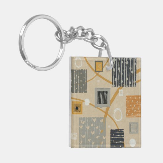 抽象的で写実的なタイル キーホルダー (正面左)