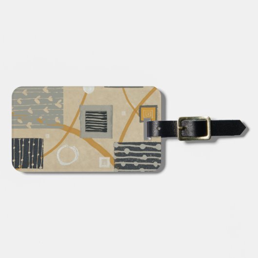 抽象的で写実的なタイル ラゲッジタグ (正面横)