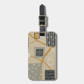 抽象的で写実的なタイル ラゲッジタグ (正面縦)