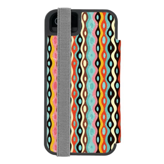 抽象的で多彩なパターン INCIPIO iPhoneウォレットケース (フォリオ裏面)