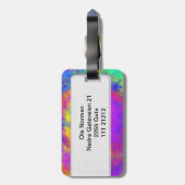 抽象的で多彩な無秩序パターン ラゲッジタグ (裏面縦)