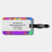 抽象的で多彩な無秩序パターン ラゲッジタグ (裏面横)