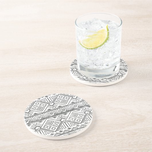 抽象的で幾何学的でアステカなパターン2 コースター (側面)
