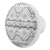 抽象的で幾何学的でアステカなパターン2 セラミックノブ (右)