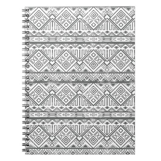 抽象的で幾何学的でアステカなパターン2 ノートブック (正面)