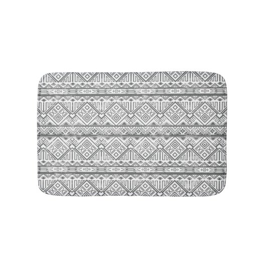 抽象的で幾何学的でアステカなパターン2 バスマット (正面)