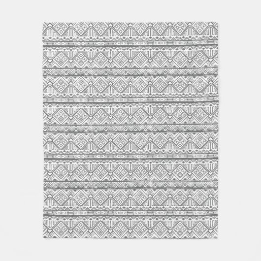 抽象的で幾何学的でアステカなパターン2 フリースブランケット (正面)