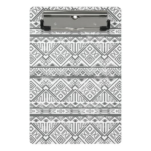 抽象的で幾何学的でアステカなパターン2 ミニクリップボード (正面)