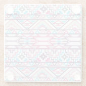 抽象的で幾何学的でアステカなパターン3 ガラスコースター (裏面)