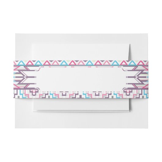 抽象的で幾何学的でアステカなパターン3 招待状ベリーバンド (正面例)