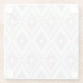 抽象的で幾何学的でアステカなパターン ガラスコースター (裏面)