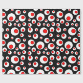 抽象的で幾何学的でクールで赤く白い円 ラッピングペーパー (フラット)