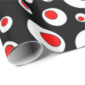 抽象的で幾何学的でクールで赤く白い円 ラッピングペーパー (ロールコーナー)