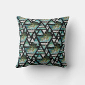 抽象的で幾何学的なやし及び波パターン クッション (裏面)