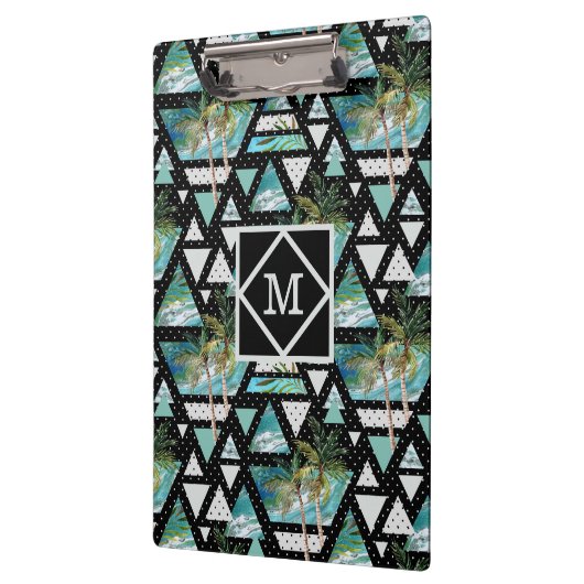 抽象的で幾何学的なやし及び波パターン クリップボード (左)