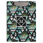 抽象的で幾何学的なやし及び波パターン クリップボード (正面)